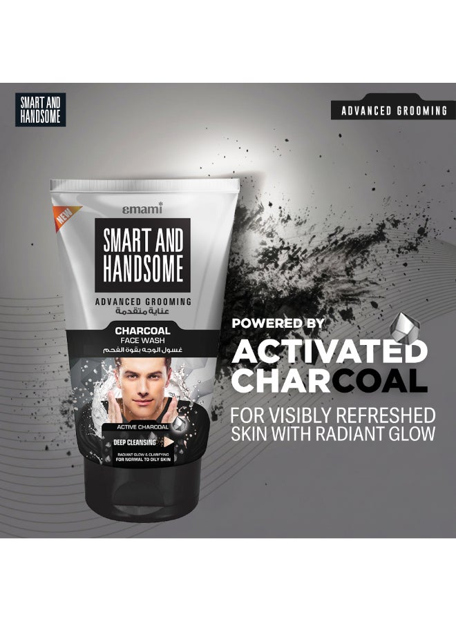emami Charcoal Face Wash for Men | With Active Charcoal Cleanser | Deep Cleansing, Oil Control & Pollution Detox | Refreshed Look | For Normal to Oily Skin - Image 2